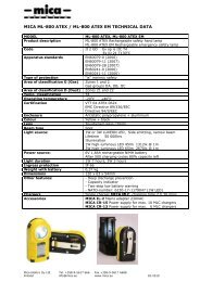 mica ml-800 atex / ml-800 atex em technical data