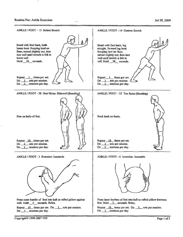 ACTIVE ANKLE & FOOT RANGE OF MOTION EXERCISES