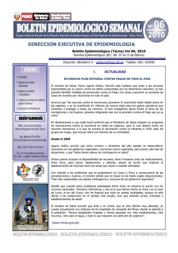 DIRECCION EJECUTIVA DE EPIDEMIOLOGIA - Direccion Regional ...