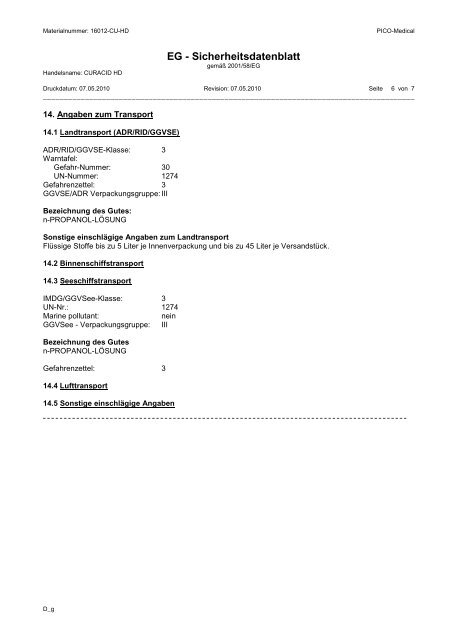 SDB Curacid HD - PICO-Medical GmbH