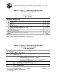 AMERICAN BOARD OF PSYCHIATRY AND NEUROLOGY, INC ...