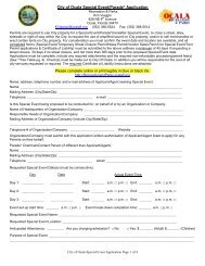 City of Ocala Special Events Application