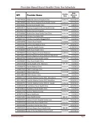 Provider-Based Rural Health Clinic Fee Schedule - Louisiana ...