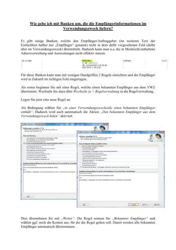 Wie gehe ich mit Banken um, die die EmpfÃ¤ngerinfo