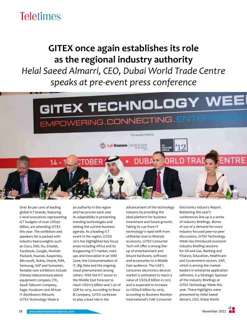 GITEX 2012 INTERVIEWS ITU TELECOM World 2012 - Teletimes