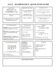 Math Quick Study Guide #1 - Hamilton Local Schools