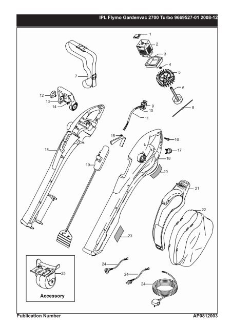 IPL, Flymo, Garden vac, 2700 Turbo, 966952701, 2008-09, Electric ...