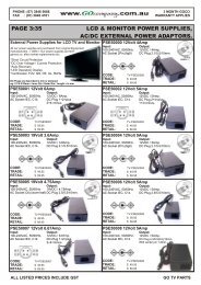 LCD TV & MONITOR External Power Supplies (AC - GO Company