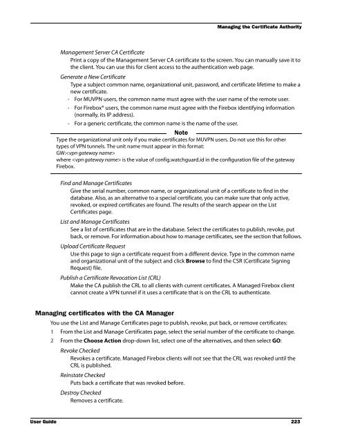 WSM User Guide - WatchGuard Technologies