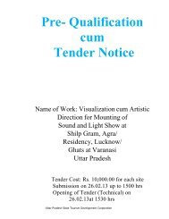 Pre- Qualification cum Tender Notice - Uttar Pradesh Tourism