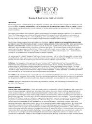 Housing & Food Service Contract - Hood College