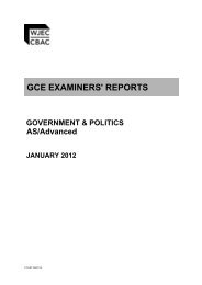 GCE Government & Politics Examiners Report January 2012 - WJEC