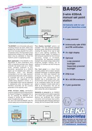 BA405C 2-wire 4/20mA manual set point station - BEKA Associates