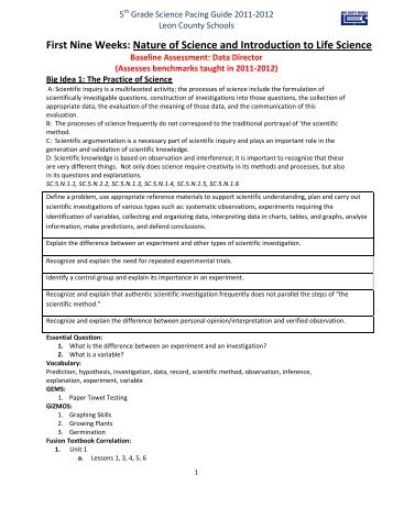 5th Grade Pacing Guide - Leon County Schools