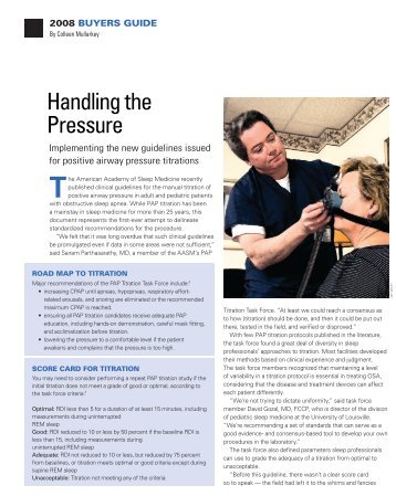 Handling the Pressure - ADVANCE for Respiratory Care and Sleep ...