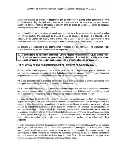 Proyecto pliego de condiciones - concurso de méritos - Ministerio de ...