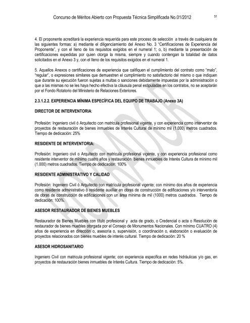 Proyecto pliego de condiciones - concurso de méritos - Ministerio de ...