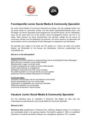 Functieprofiel Junior Social Media & Community Specialist ... - Prezly