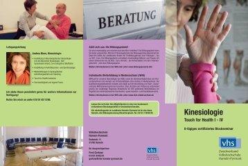 Kinesiologie - Touch for Health I - IV - VHS Hameln-Pyrmont