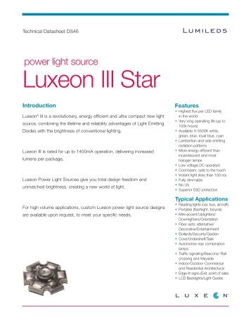 Luxeon III Star Technical Datasheet