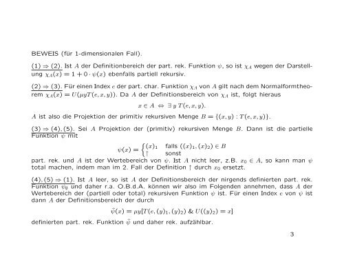 11. Rekursiv aufzählbare Mengen - Fakultät für Mathematik und ...