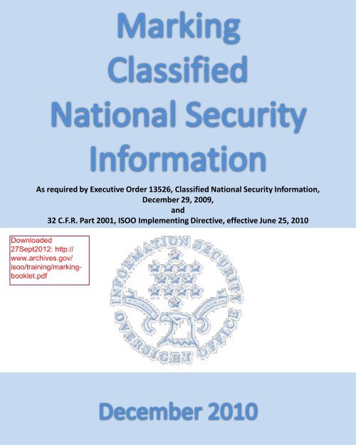 classified marking guide (dec 2010) the Security Training Portal.