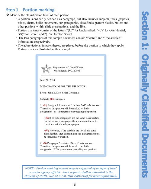 classified marking guide (dec 2010) - the Security Training Portal.