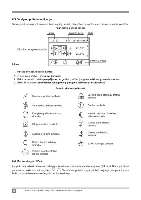 Montavimo ir eksploatavimo instrukcija - komfovent