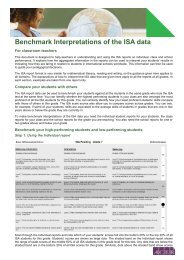 Benchmark Interpretations of the ISA Data for Classroom ... - ACER