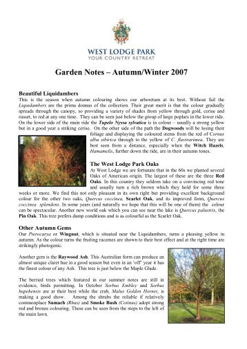 Autumn 2007 garden notes PDF... - Beales Hotels