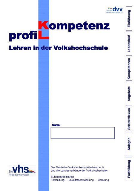 Kompetenzprofil — Lehren in der Volkshochschule