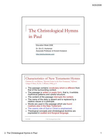 2. The Christological Hymns in Paul