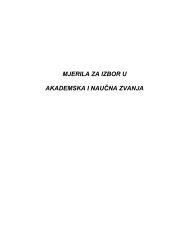 Mjerila za izbor u akademska i nauÄna zvanja - Univerzitet Crne Gore