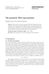 The geometric Weil representation - Department of Mathematics