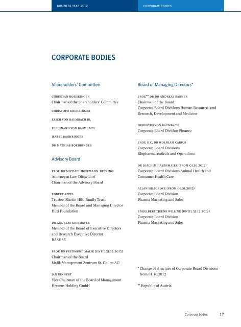 Corporate Magazine 2012 - Boehringer Ingelheim