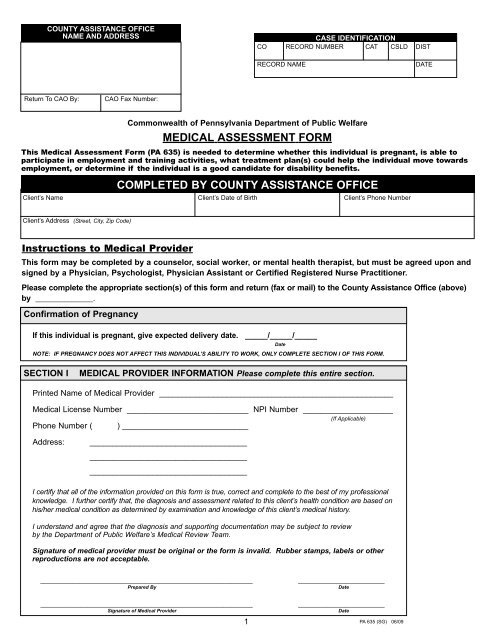 PA 635 (SG).qxp - Department of Public Welfare