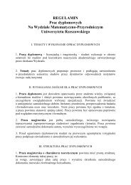 Regulamin pisania pracy dyplomowej - Uniwersytet Rzeszowski