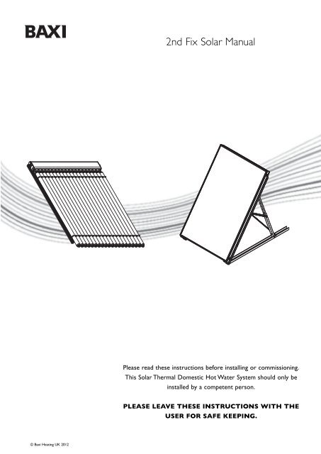 2nd Fix Solar Manual - Baxi