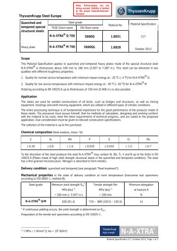 ThyssenKrupp Steel Europe - Special structural steels from ...