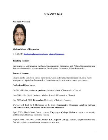 Curriculum Vitae [pdf] - Madras School of Economics