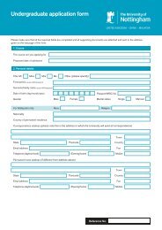 Undergraduate application form - The University of Nottingham ...