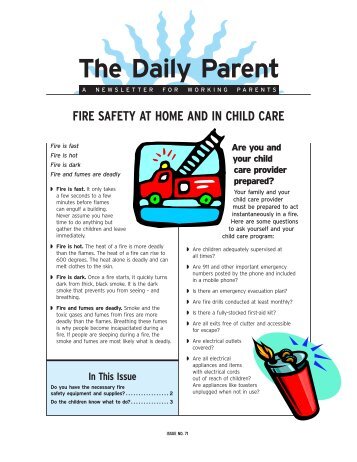 Issue 71 – Fire Safety at Home and in Child Care