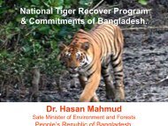 National Tiger Recover Program & Commitments of Bangladesh. Dr ...