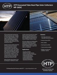 HTP Evacuated Tube Heat Pipe Solar Collectors HP-30SC