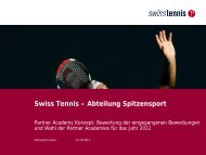 Partner Academy Konzept - Swiss Tennis
