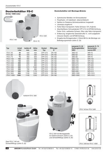 DosierbehÃ¤lter FD-C - Aricon