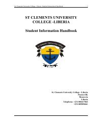 ST CLEMENTS UNIVERSITY COLLEGE -LIBERIA Student ...