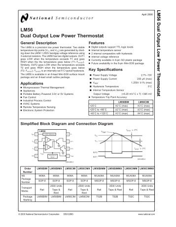 LM56 Dual Output Low Power Thermostat - AET