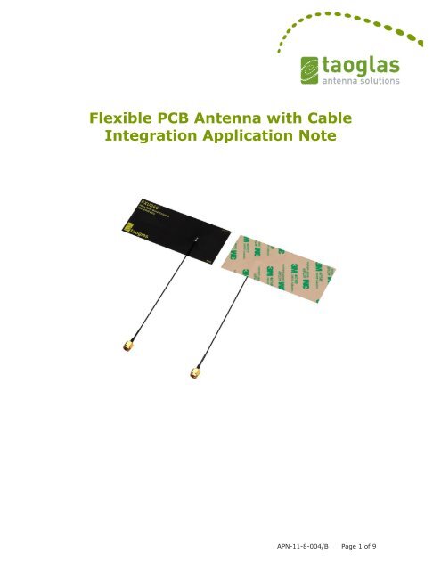 Flexible PCB Antenna Application Note - Taoglas
