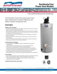 Residential Gas Power Vent Models - American Water Heaters